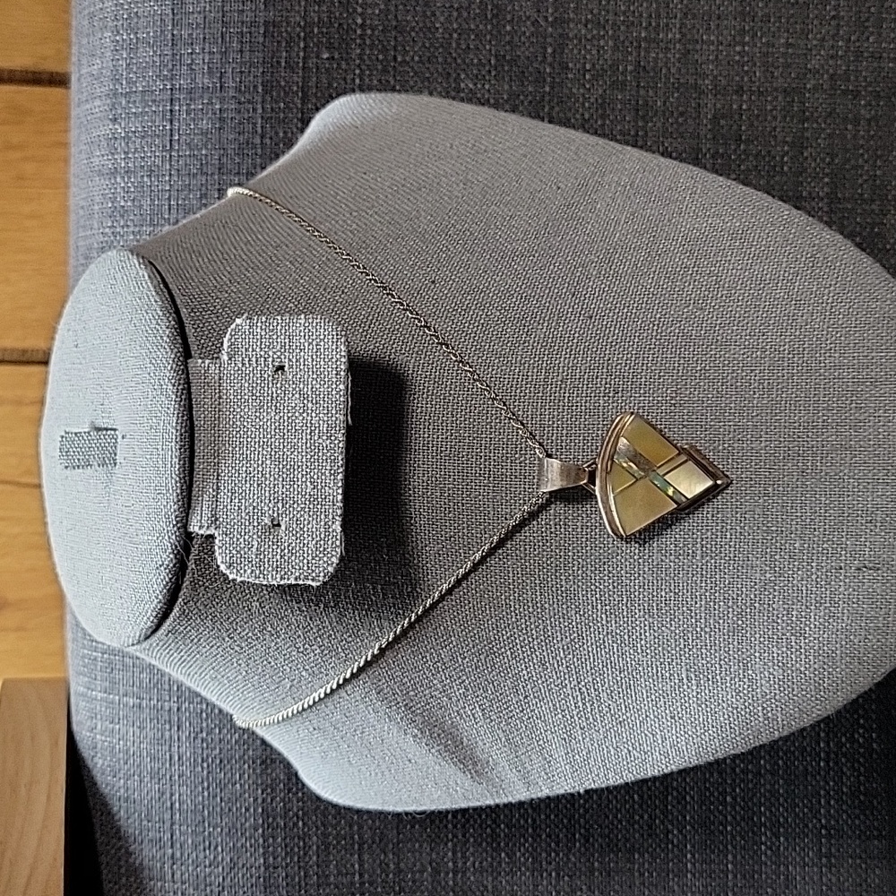 Geometric Pendant on Silver Chain